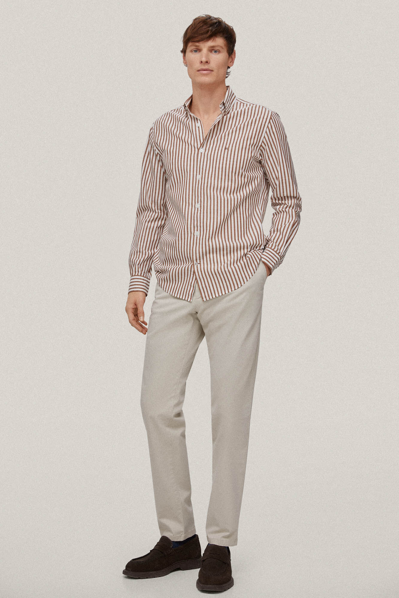 Camisa listrada - Bege