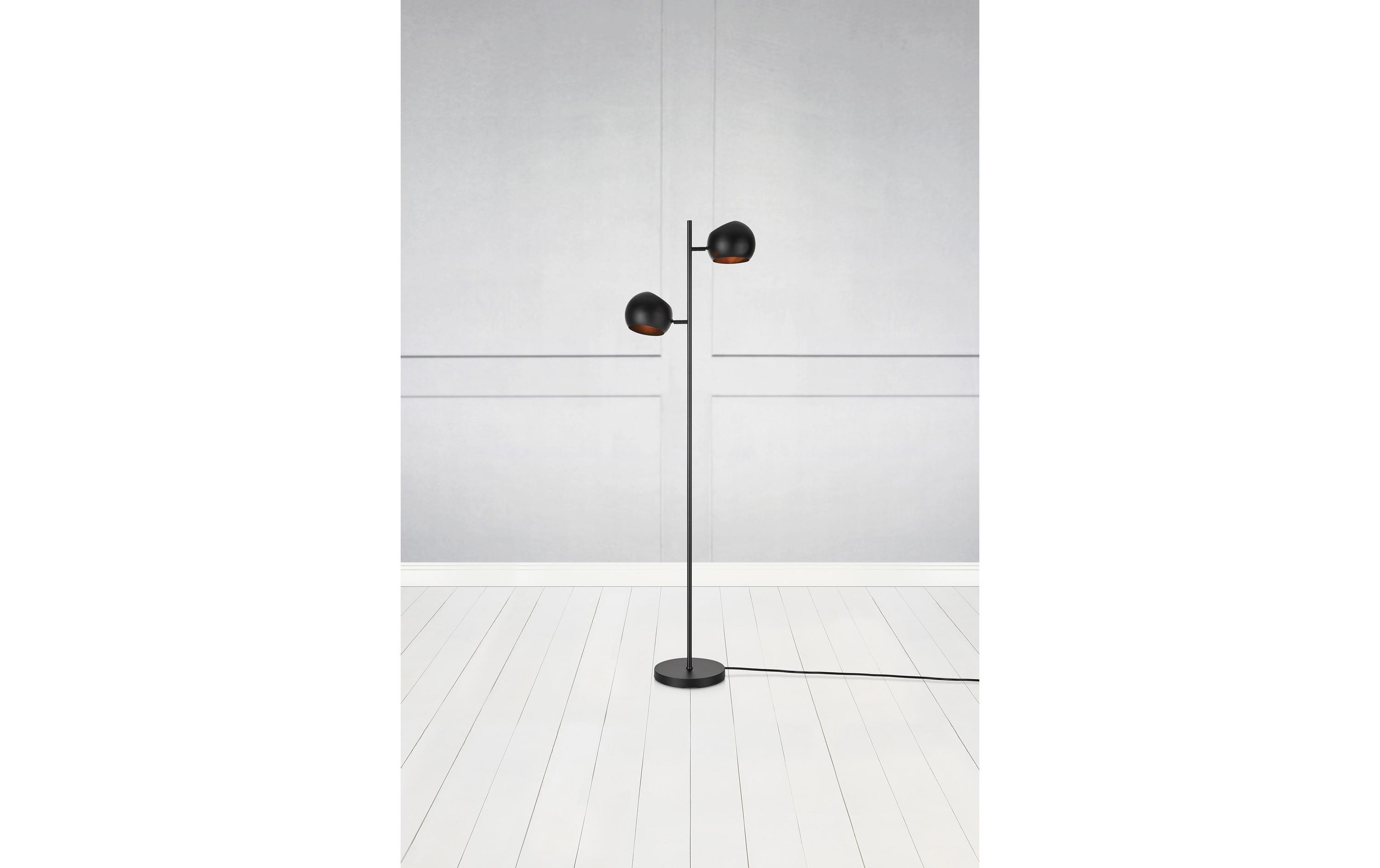 Stehleuchte Edgar, 2 x E14, max. 40W, SchwarzStänderlampe mit zwei Leuchtenköpfe