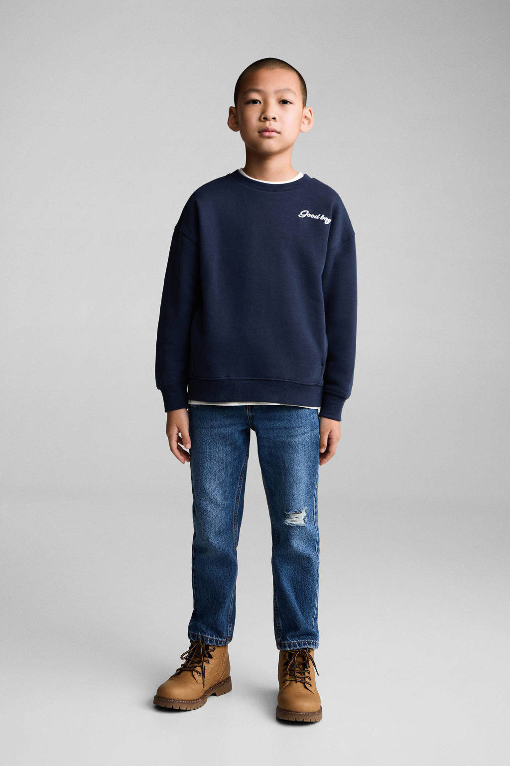 Mango Kids kerstsweater blauw