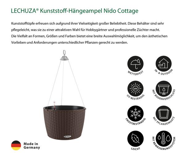 LECHUZA® Kunststoff-Hängeampel Nido Cottage