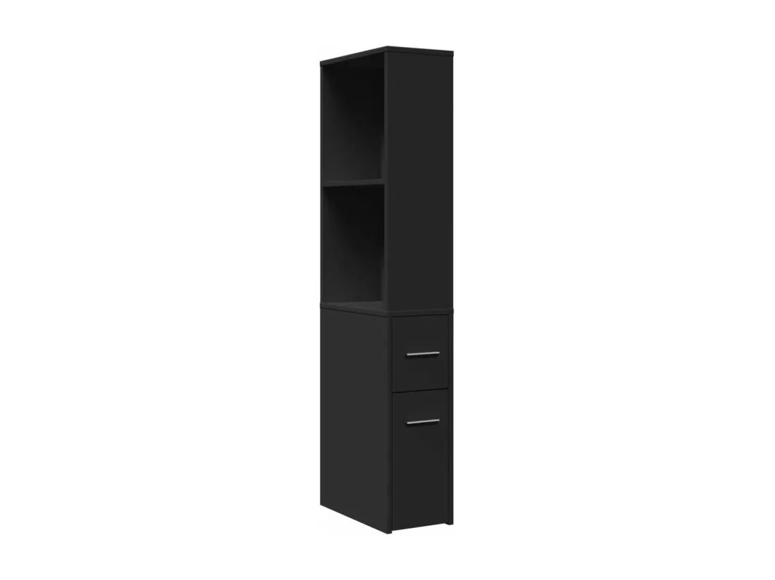 Armoire de salle de bain étroite avec roulettes noir