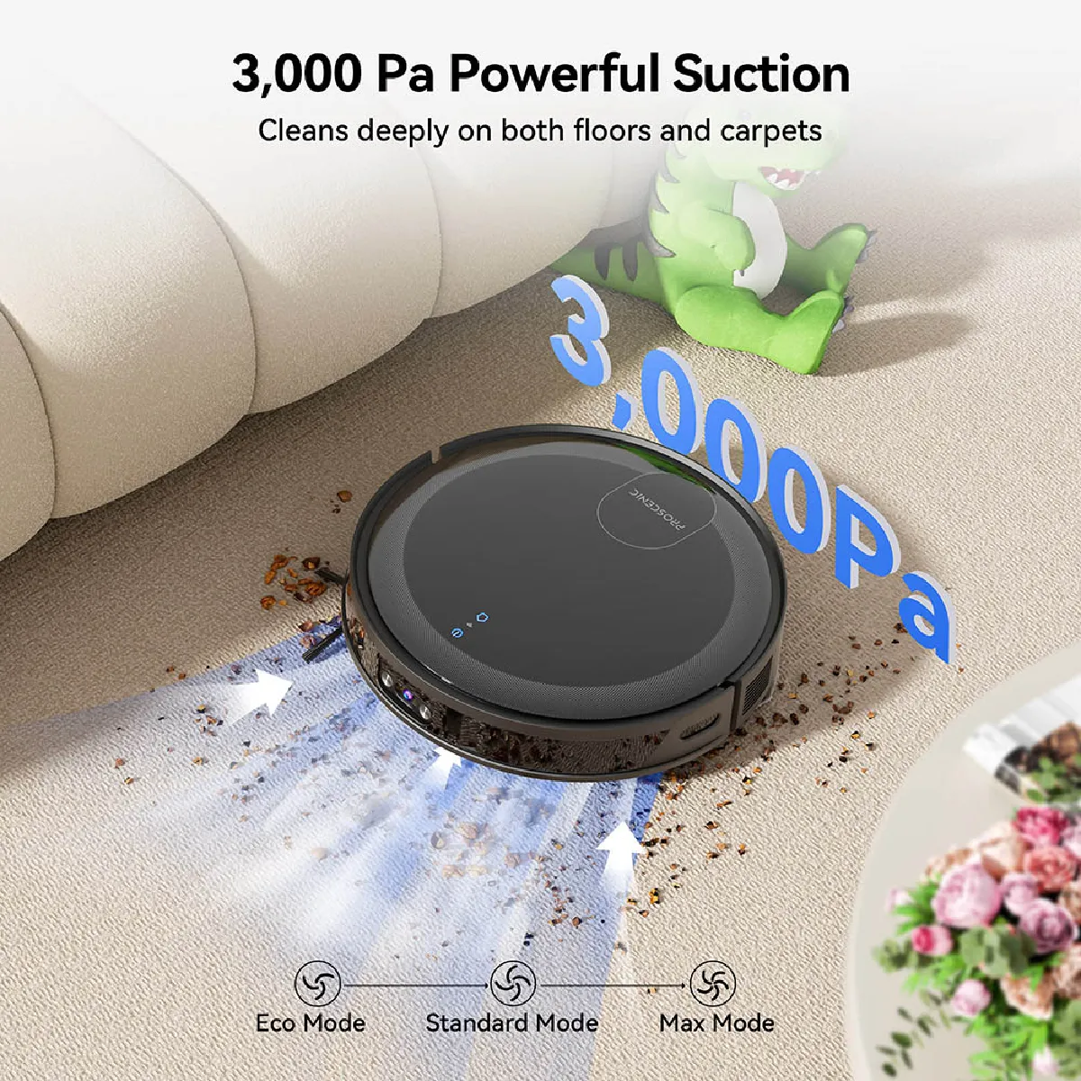 Aspirateur robot Proscenic X1S - 3000 Pa-noir