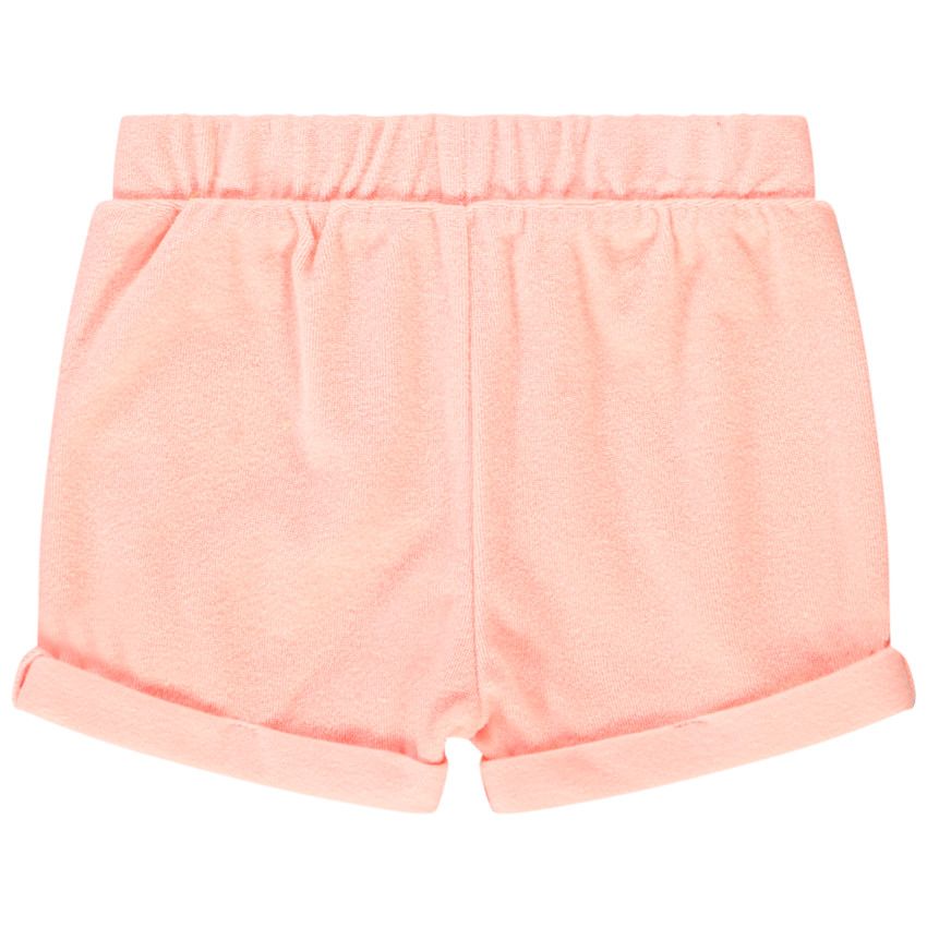 Short éponge uni pour bébé fille - Rose