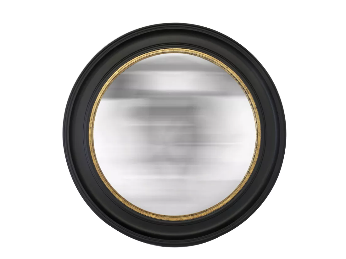 Miroir rond convexe noir 100x100cm
