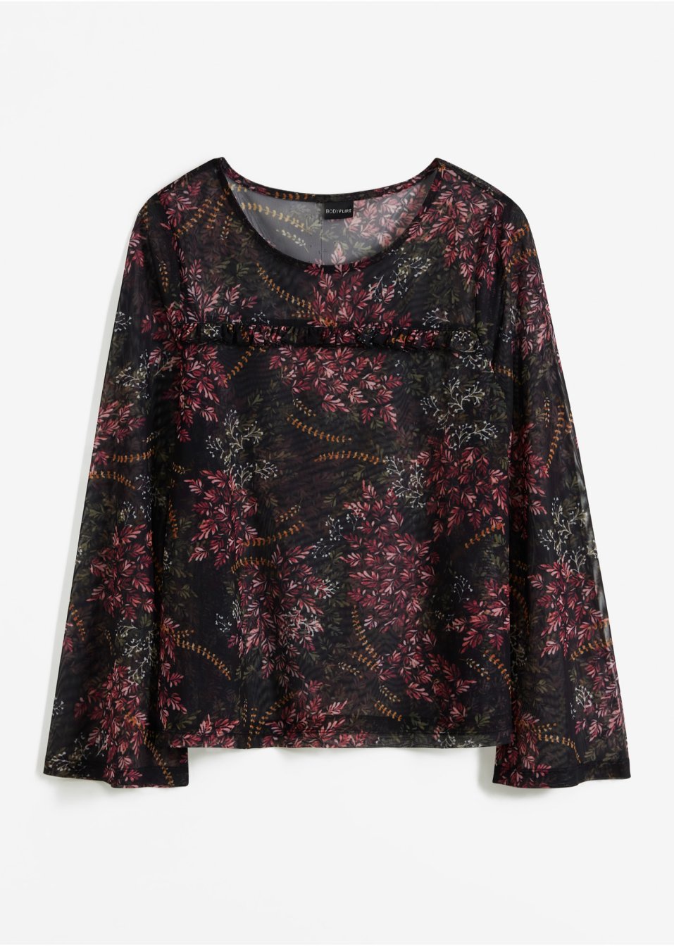 T-shirt en mesh avec ruchés