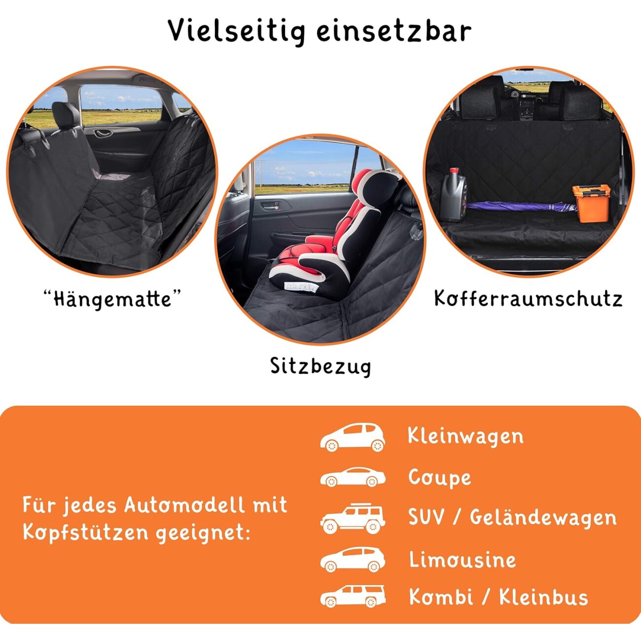 Floxik Hundedecke für jedes Auto - wasserdichte, widerstandsfähige Autoschondecke für Hunde