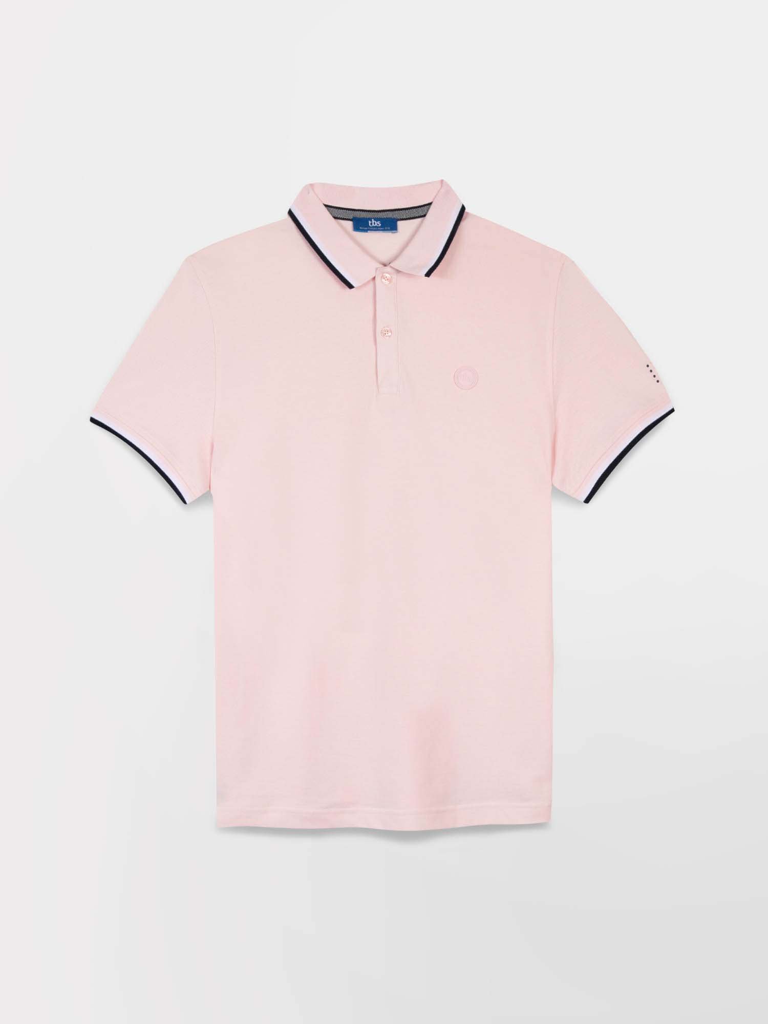 Polo Homme Manches Courtes Coton Biologique Rose Clair