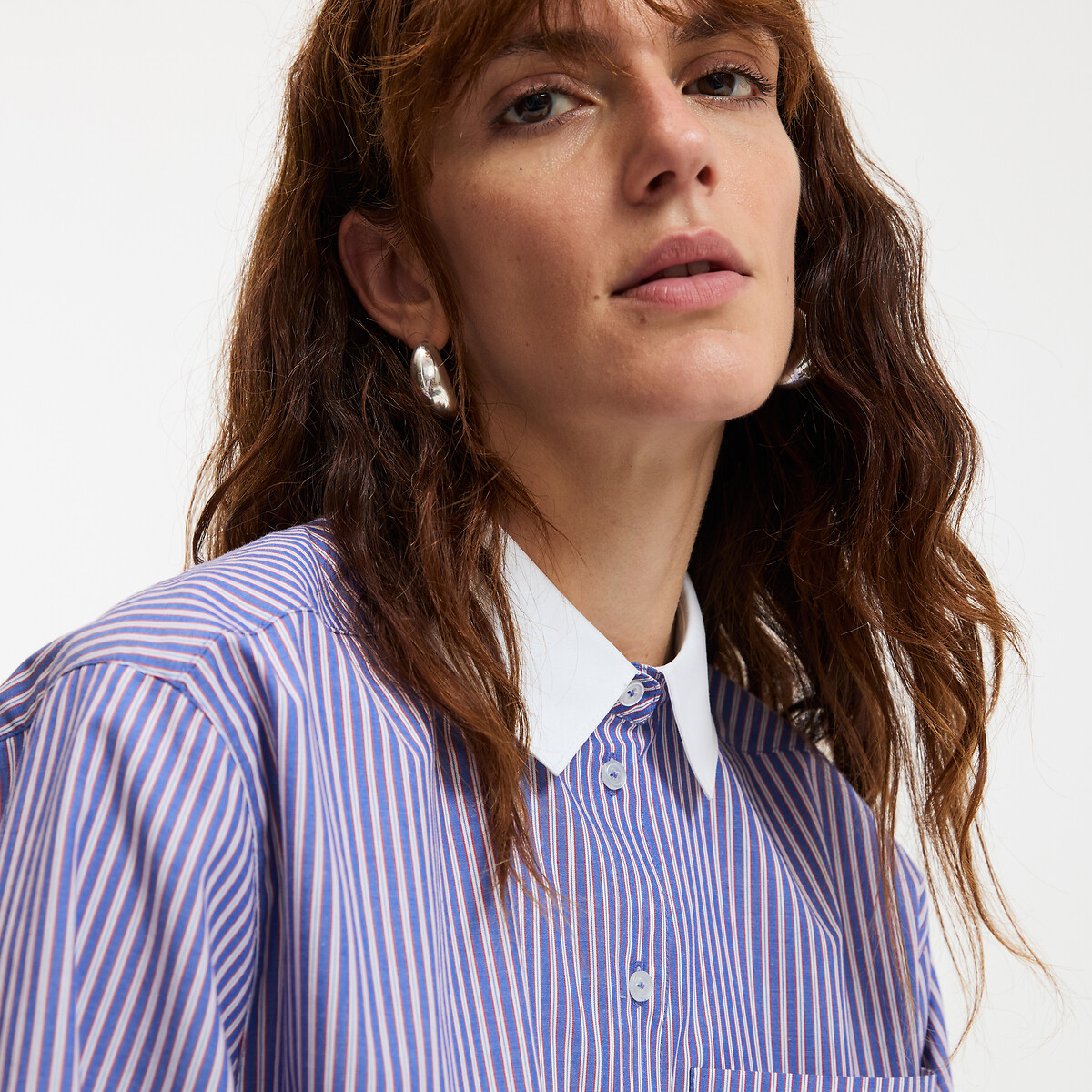 COLEÇÕES LA REDOUTE<br>Camisa listrada curta e folgada