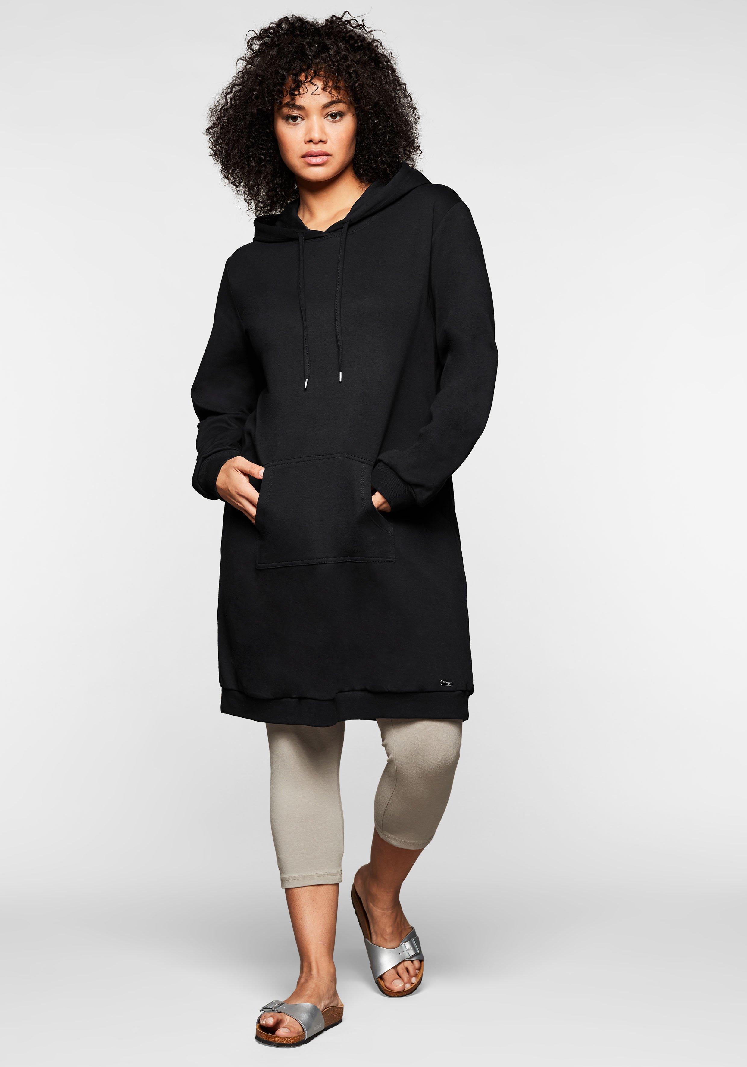 Shirtkleid mit Kapuze und Kängurutasche