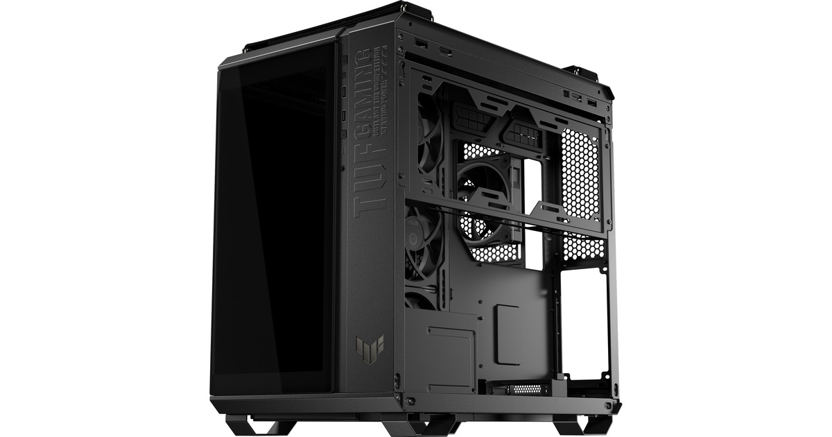 ASUSTUF Gaming GT502 Horizon ARGB midi tower behuizing  (Zwart | 3x USB-A | 1x USB-C | Tempered Glass)