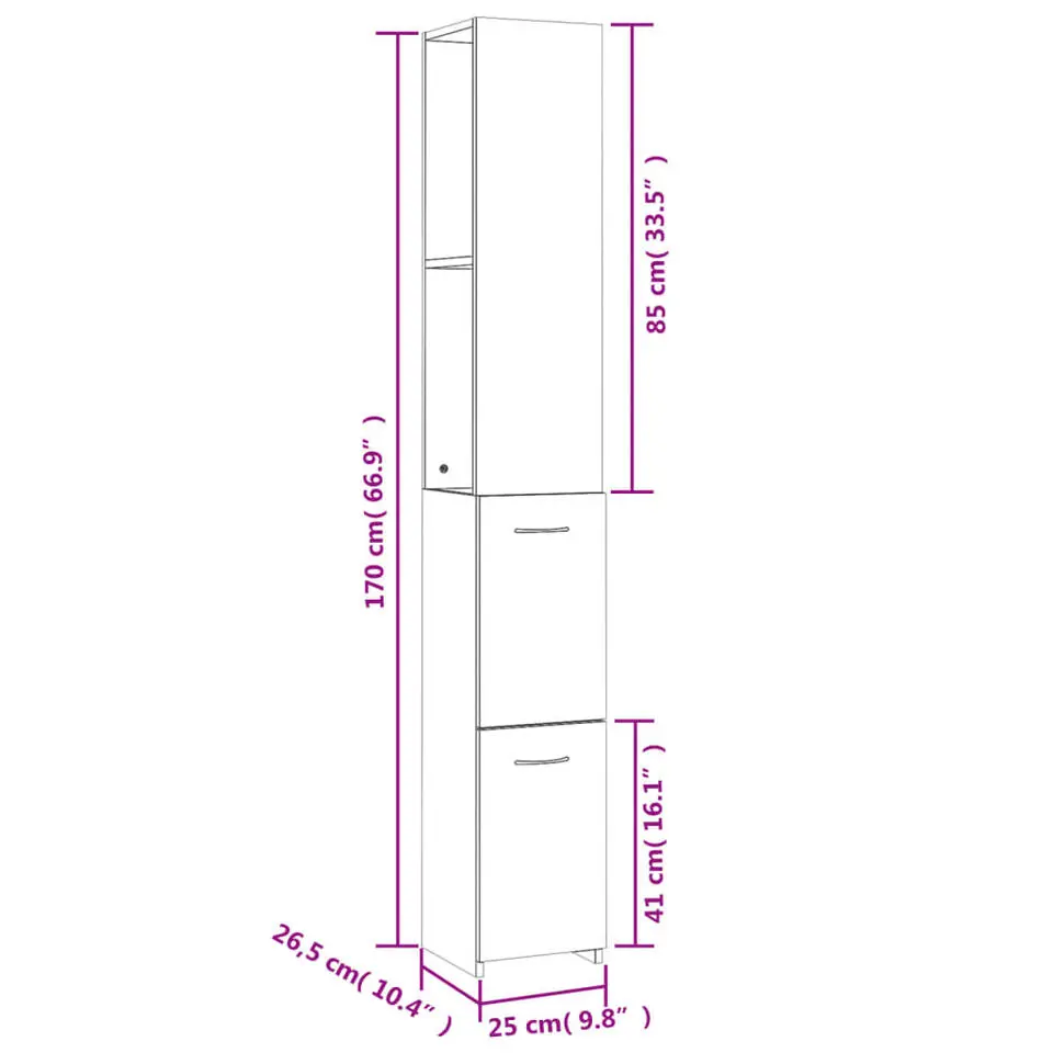 vidaXL - Badkamerkast - Zwart - Bewerkt hout