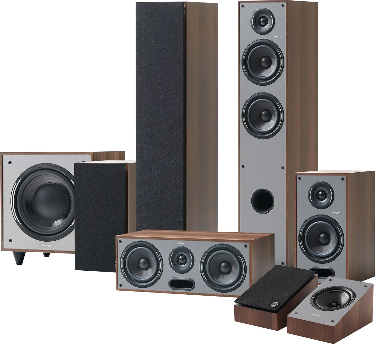 Elipson Horus 11F HCM 5.1.2 Noyer Packs enceintes grand spectacle