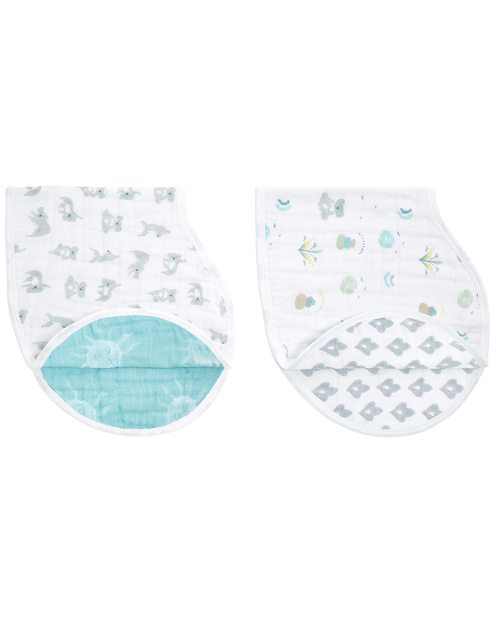Lätzchen BURPY BIB – NOW + ZEN 2er-Set in mint/weiß