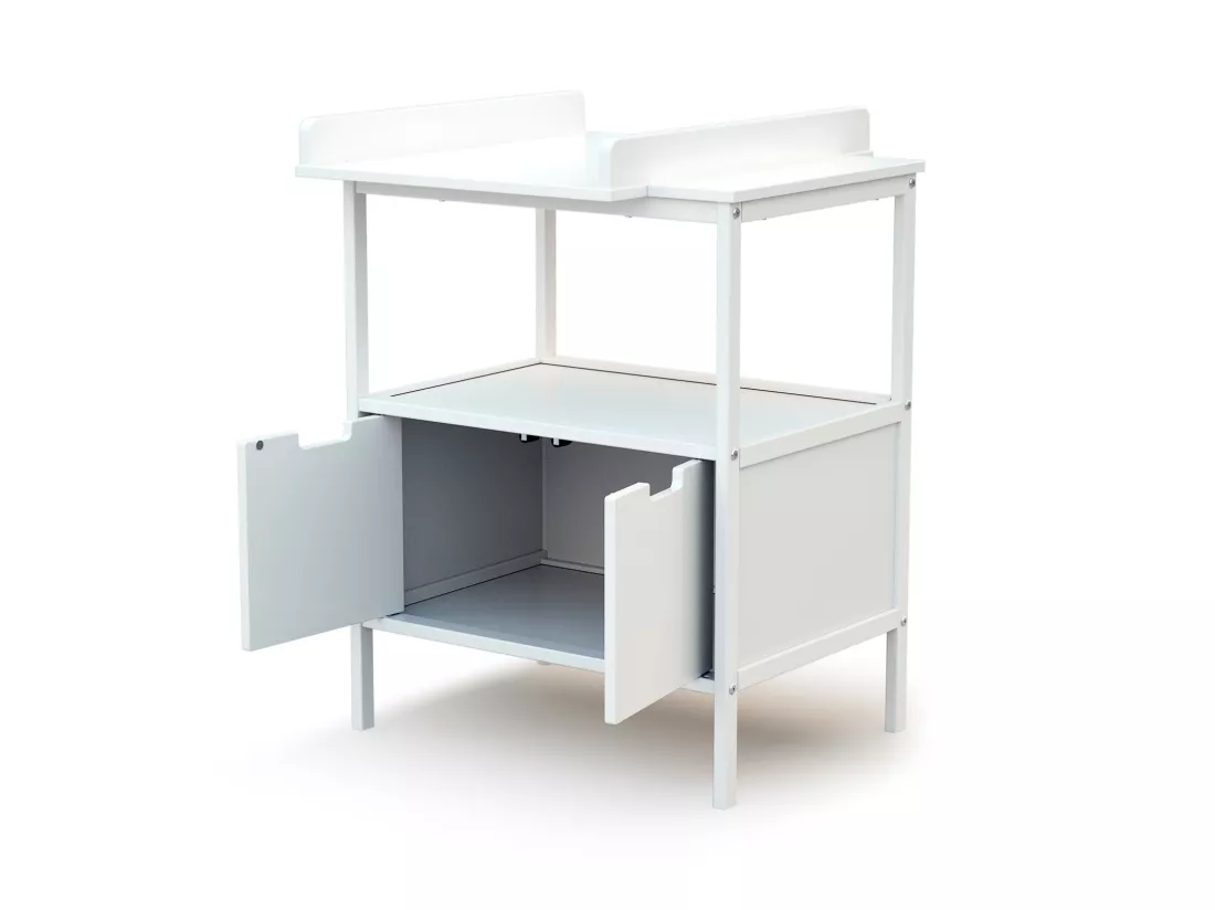 Meuble à langer 2 portes en bois ESSENTIEL - Blanc