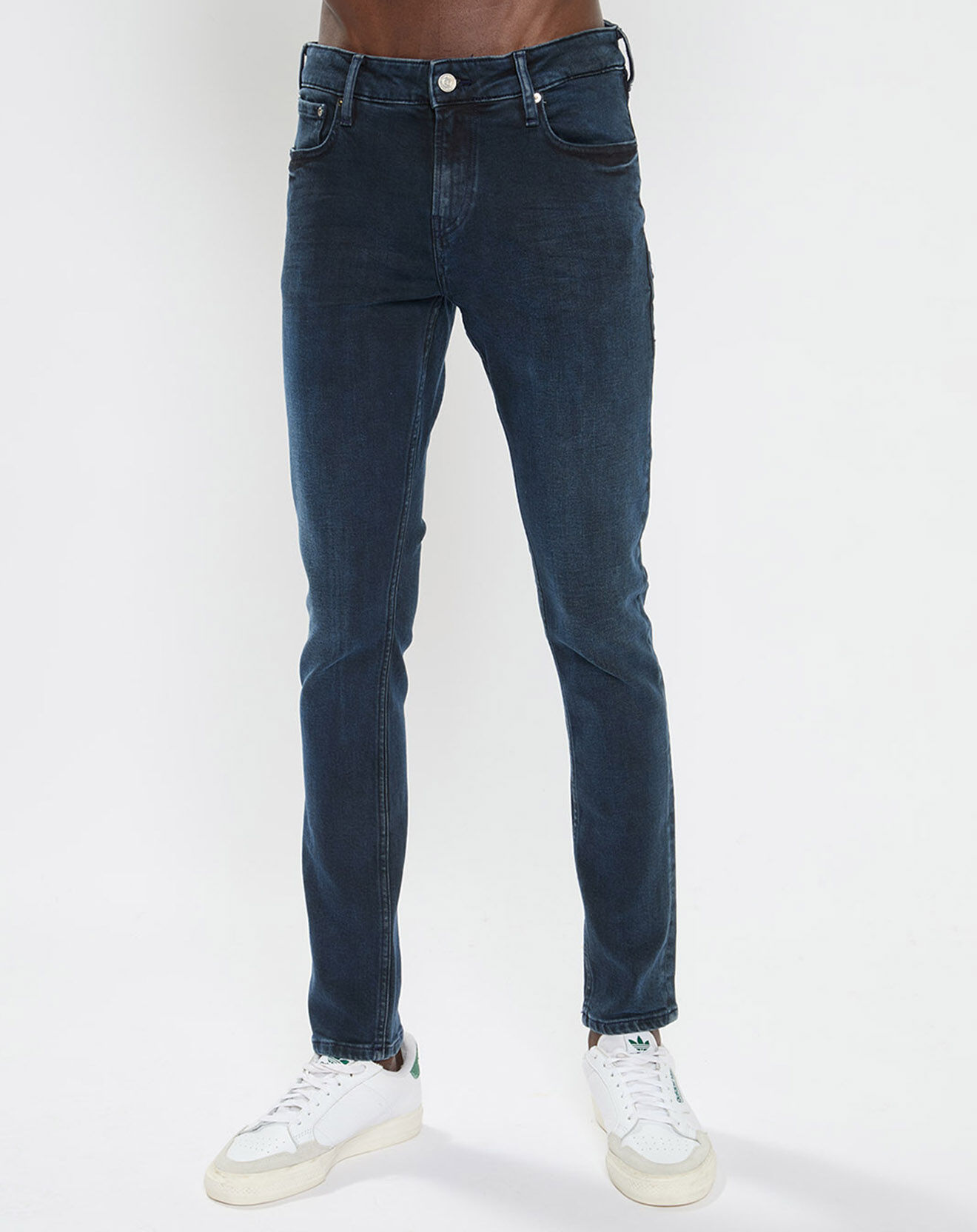 Scotch & Soda Jean en Coton Bio mélangé Skinny Fit Skim bleu foncé