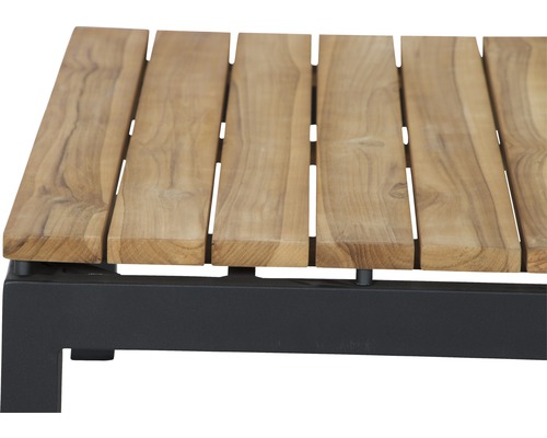 Salontafel Alvida teak 74 x 74 x 30 cm antraciet