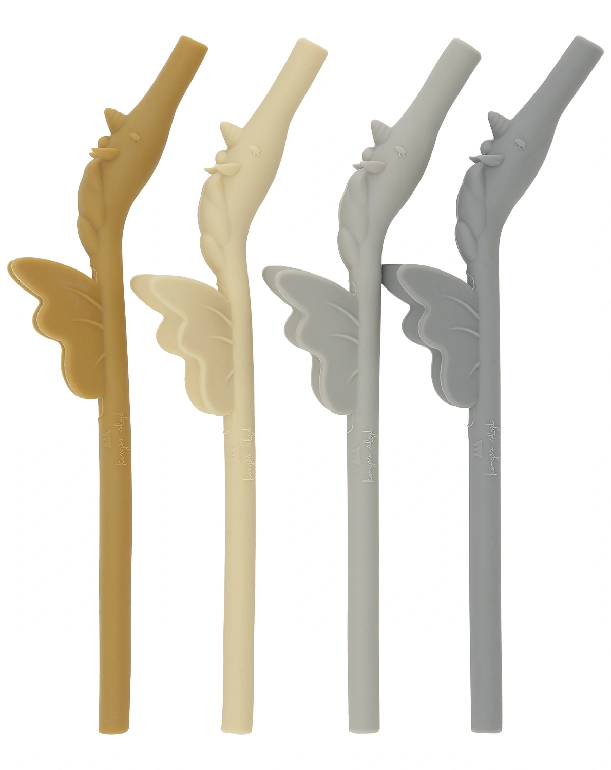 Silikon-Trinkhalme UNICORN 4er-Set