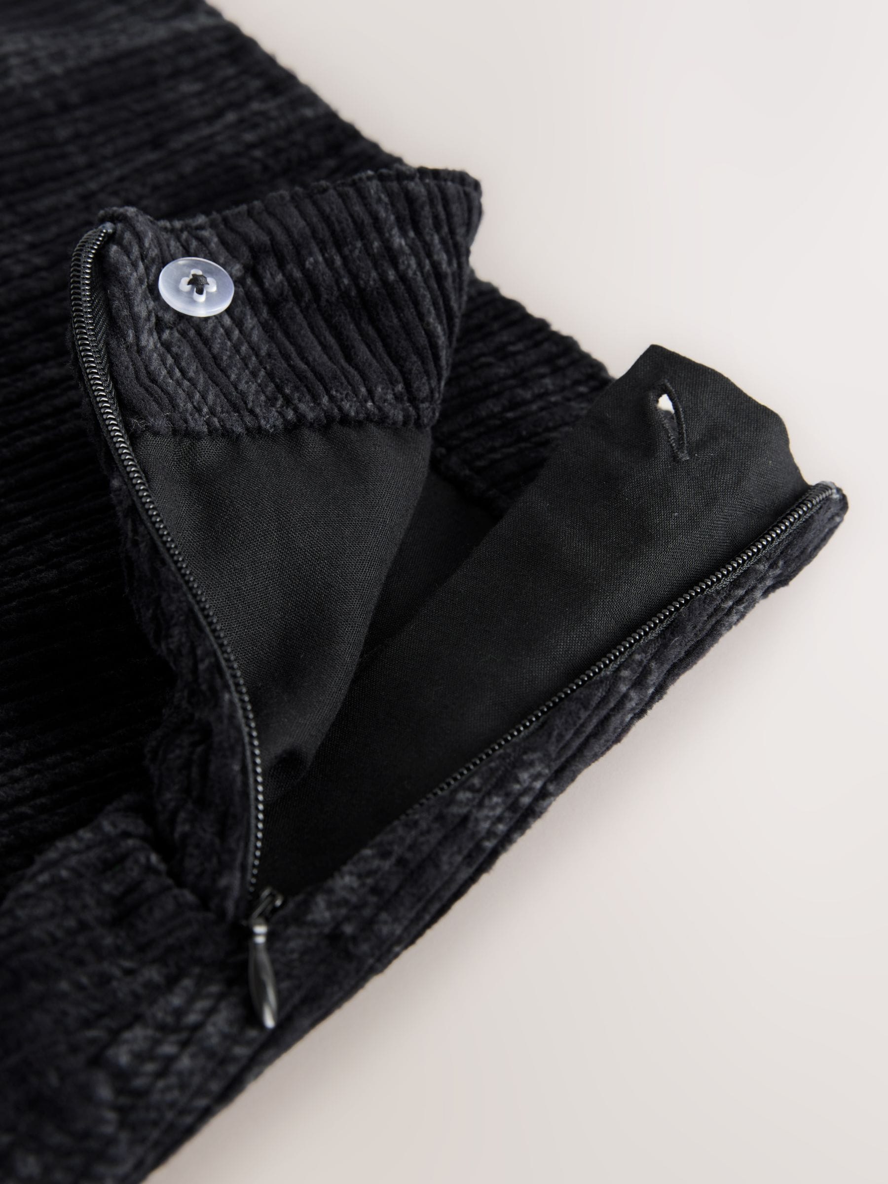 Zwart - Check Cord Mini Skirt