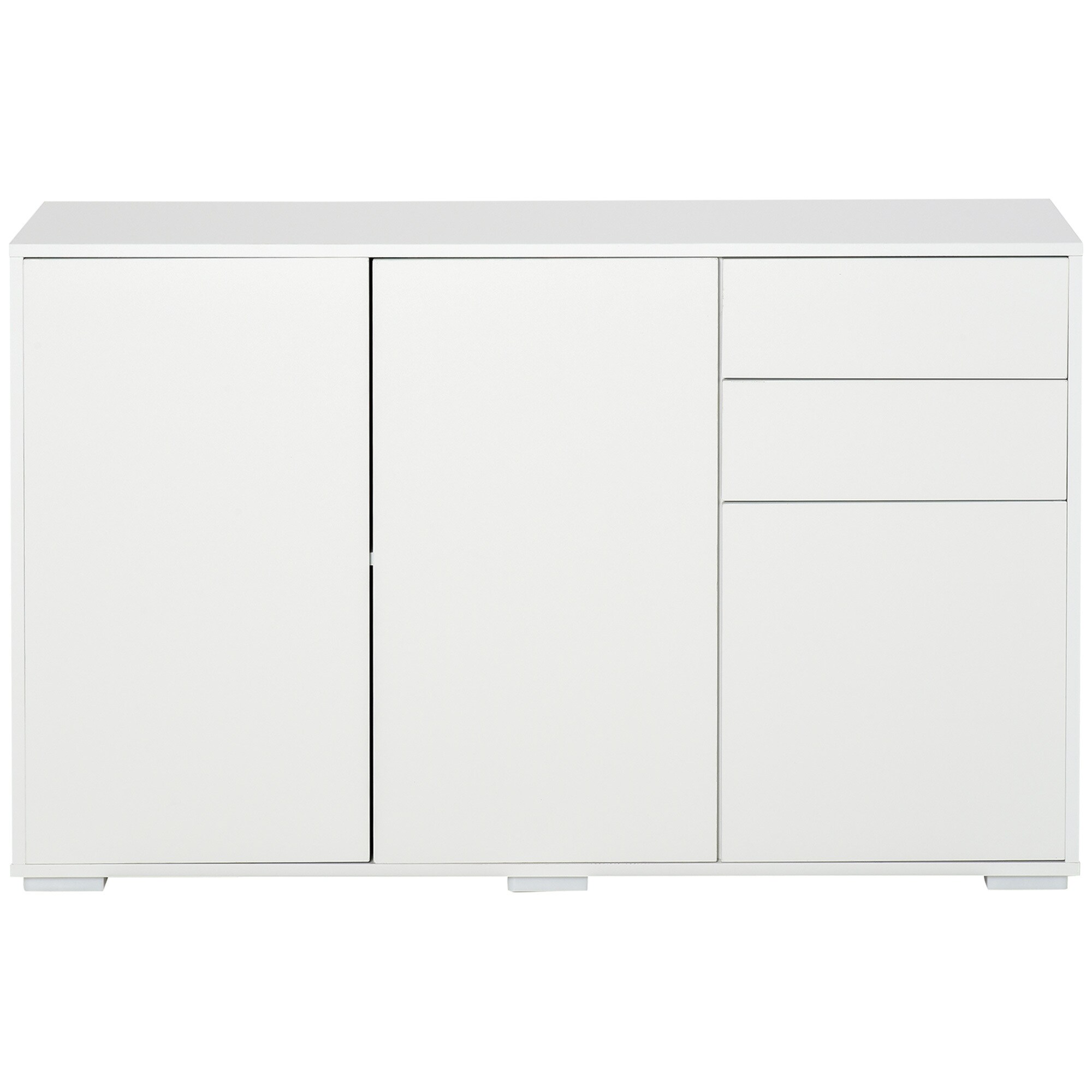 HOMCOM Beistellschrank mit Druckmechanismus weiß 117L x 36B x 74H cm