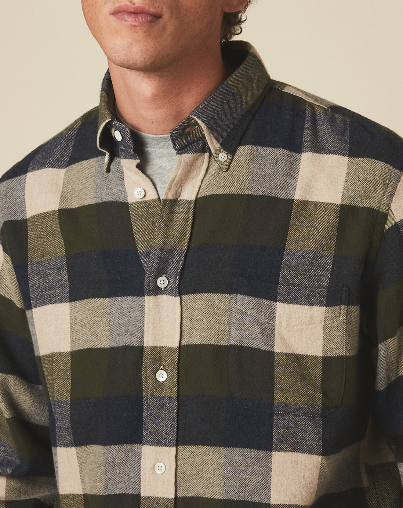 Hartford Chemise regular Pitt navy/army/natural