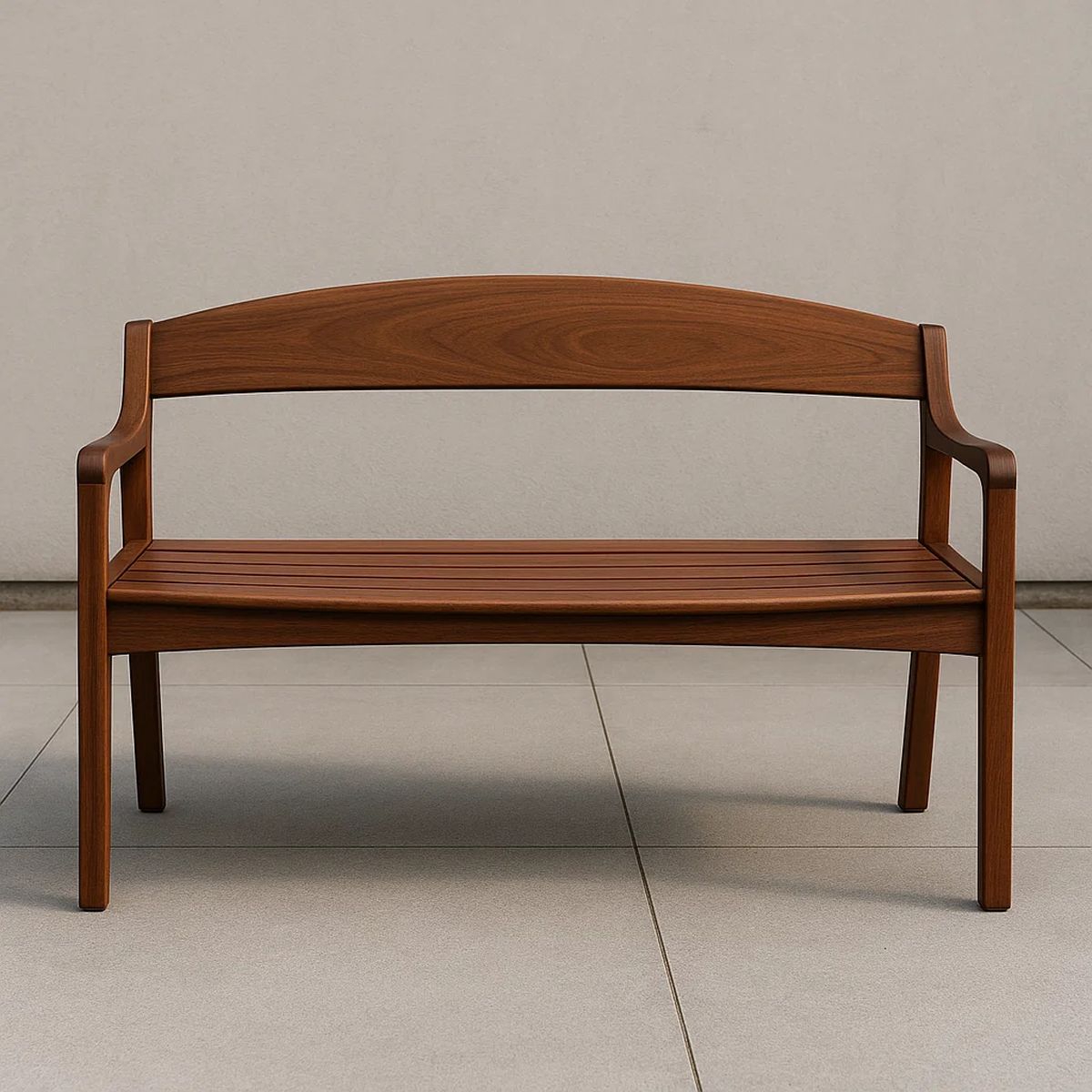 Holzbank mit Rückenlehne 120x55x80cm Braun