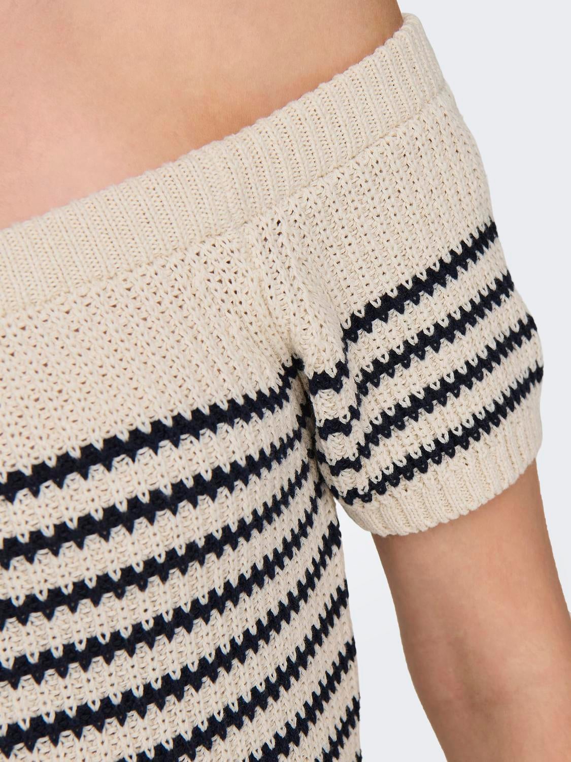 JDYMAYA Gestricktes Oberteil Ecru