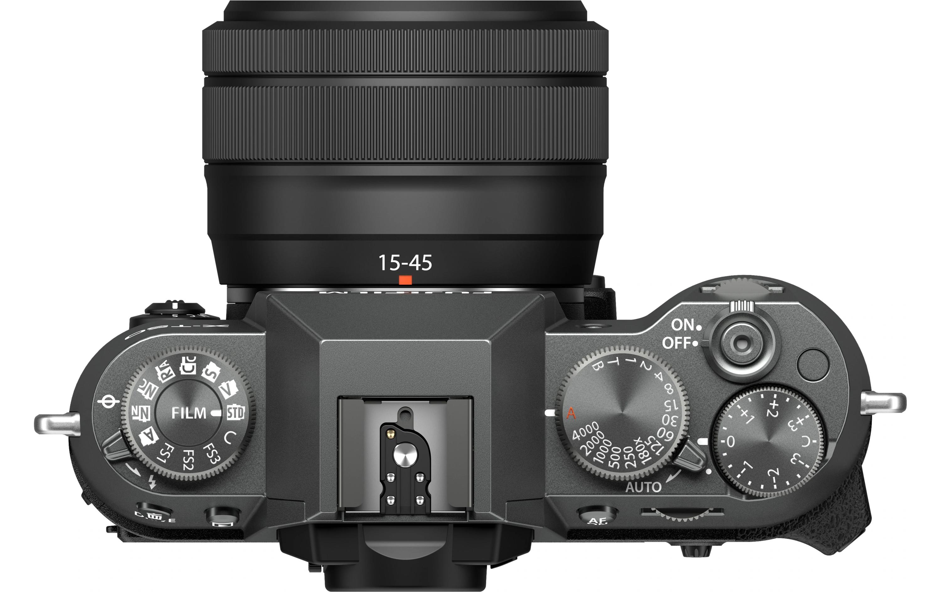 Fotokamera X-T50 Charcoal Kit XC 15-45mm<br>Kompakte Systemkamera mit 40.2-Megapixel-Sensor, 6.2K-Video und Filmsimulations-Einstellrad
