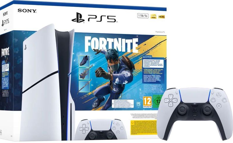 PlayStation 5 Slim Disc Edition Fortnite bundel + Extra Controller Wit