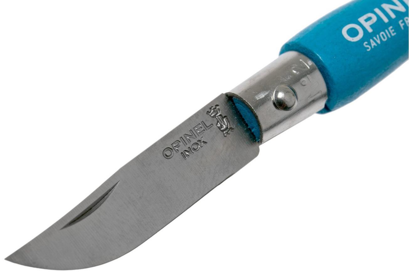 Opinel zakmes No. 02RV Keyring zakmes, Cyan Blue