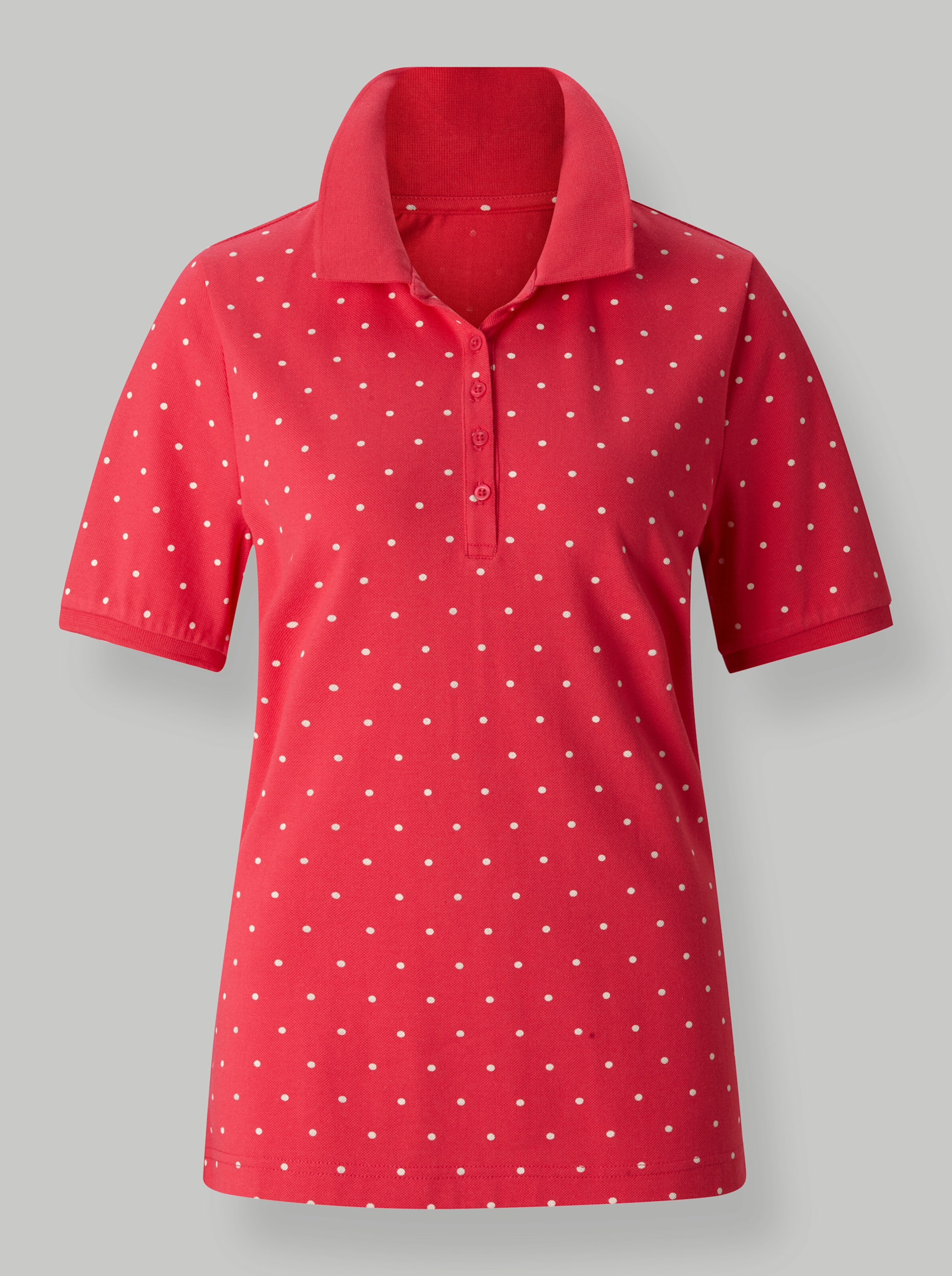 Poloshirt in cyclam-getupft