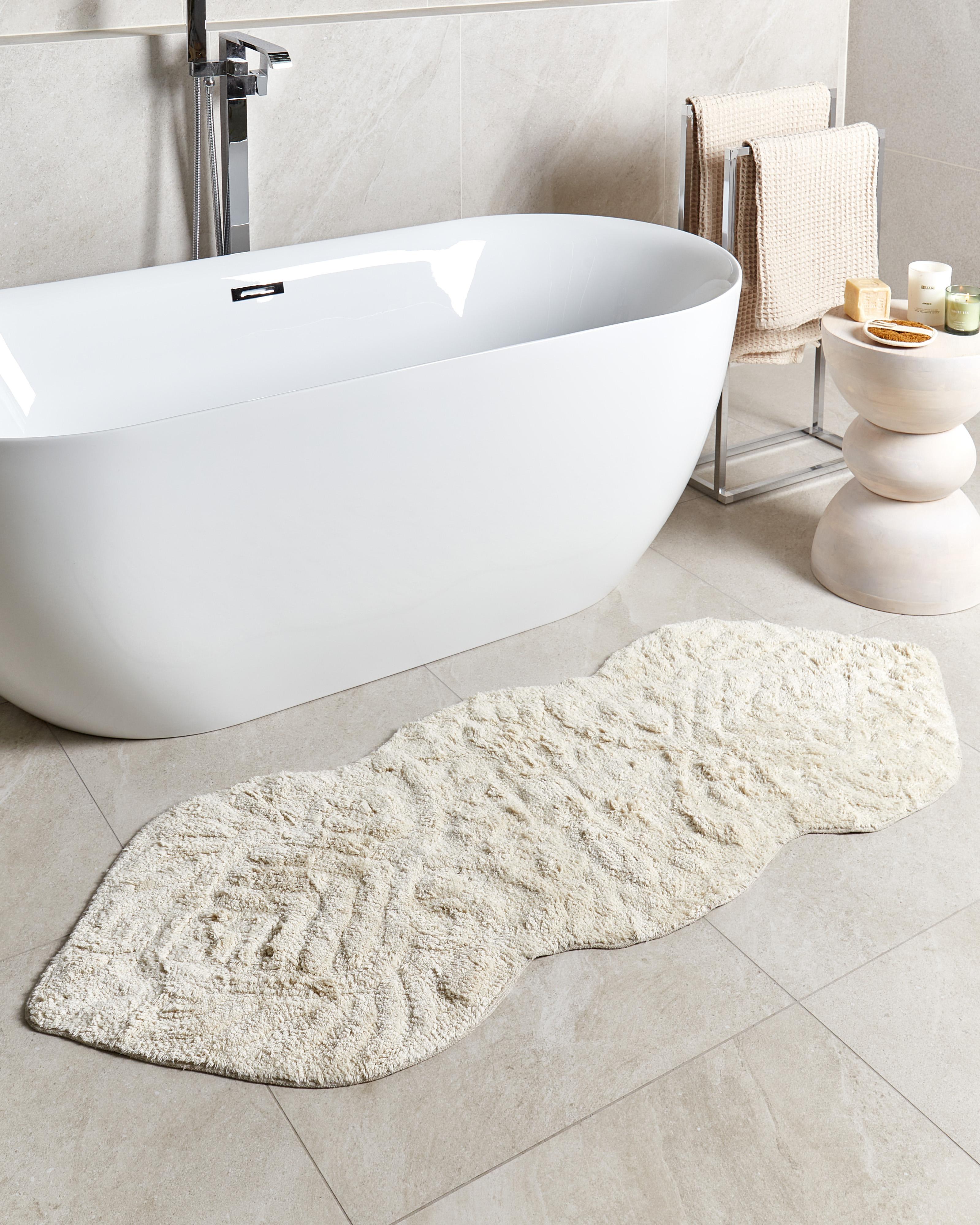 Badmat CANBAR Lichtbeige 150 x 60 cm Katoen