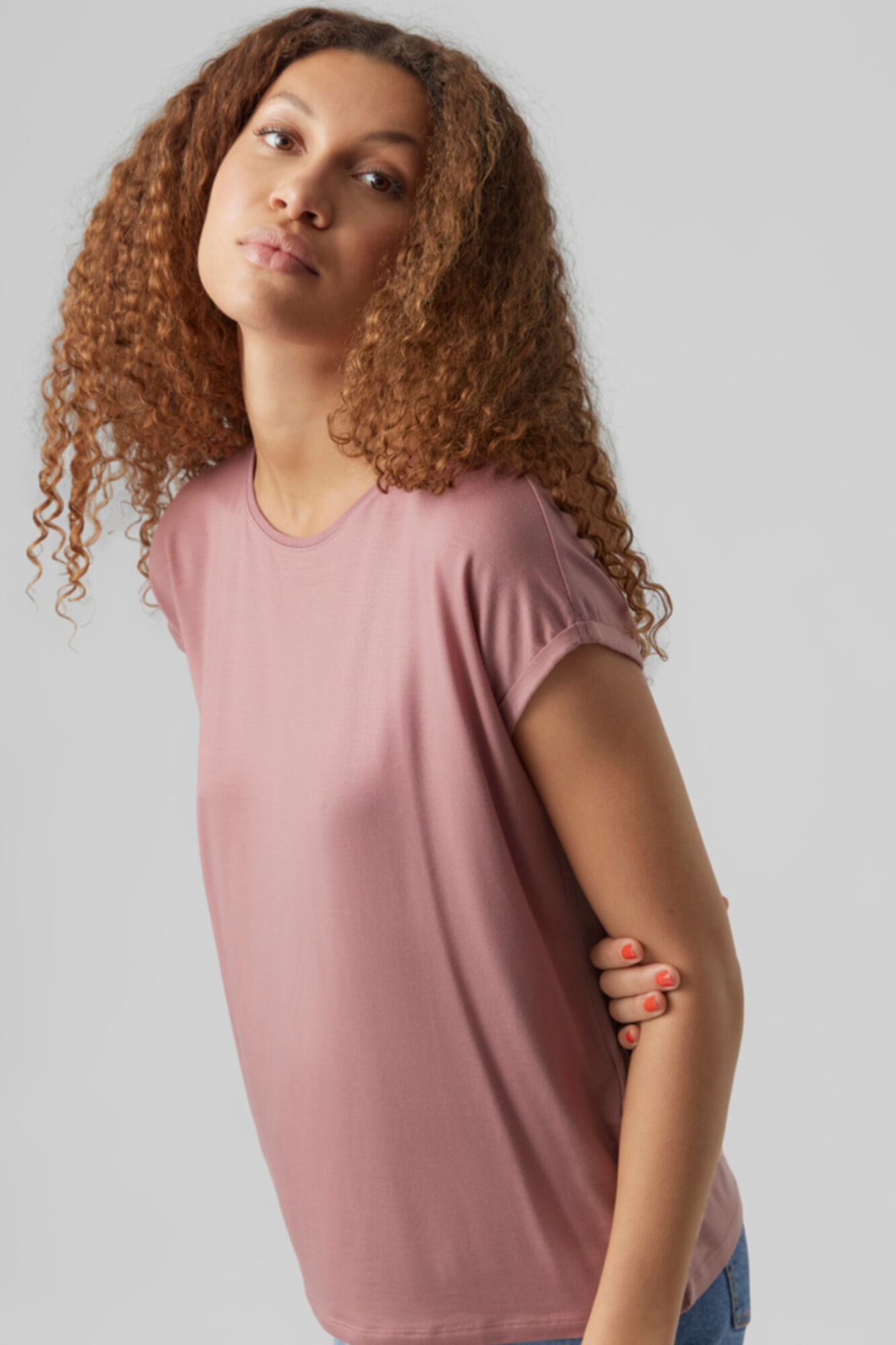 Camiseta básica de manga curta - Lilás