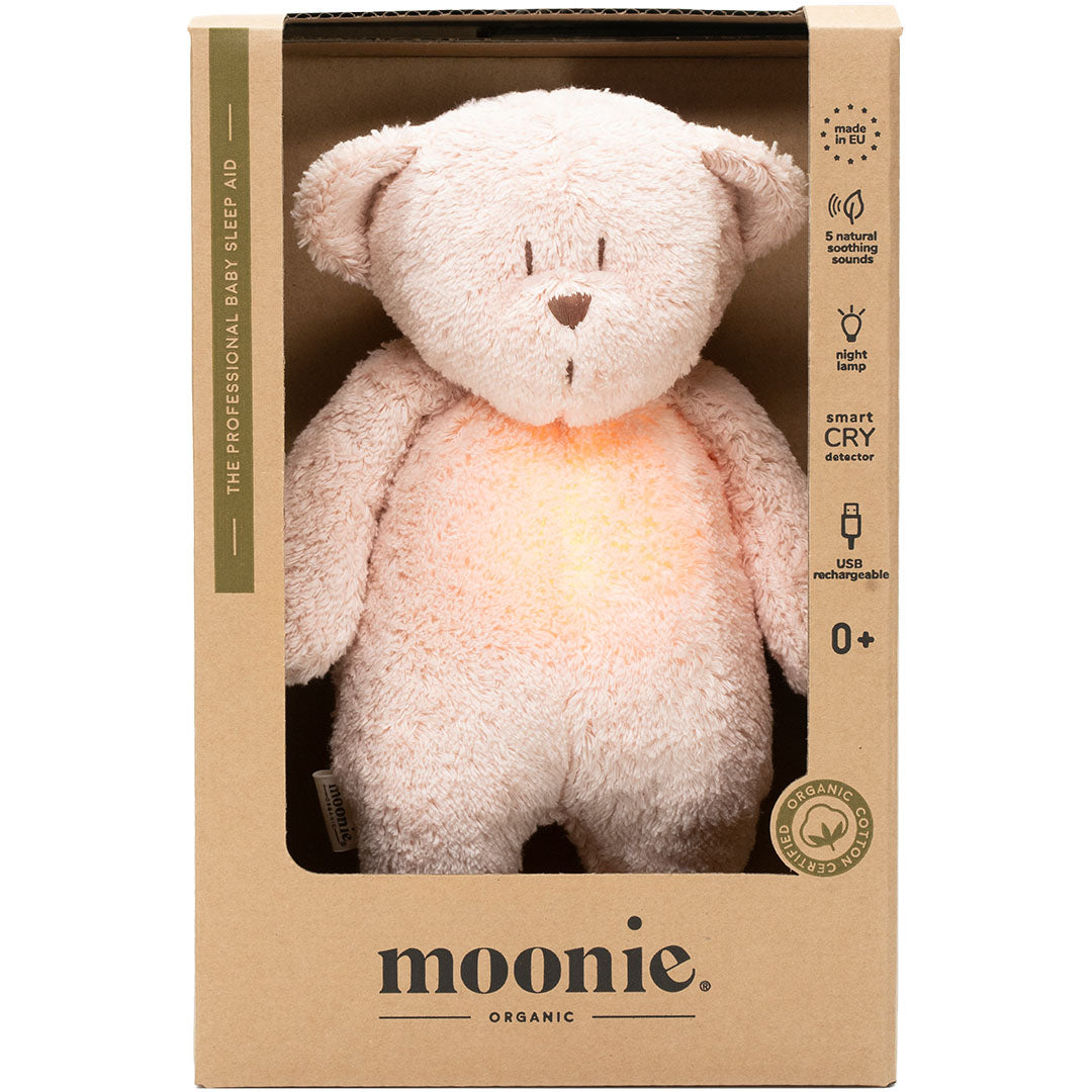 Moonie 2.0 next gen knuffelbeer met nachtlamp rose natur
