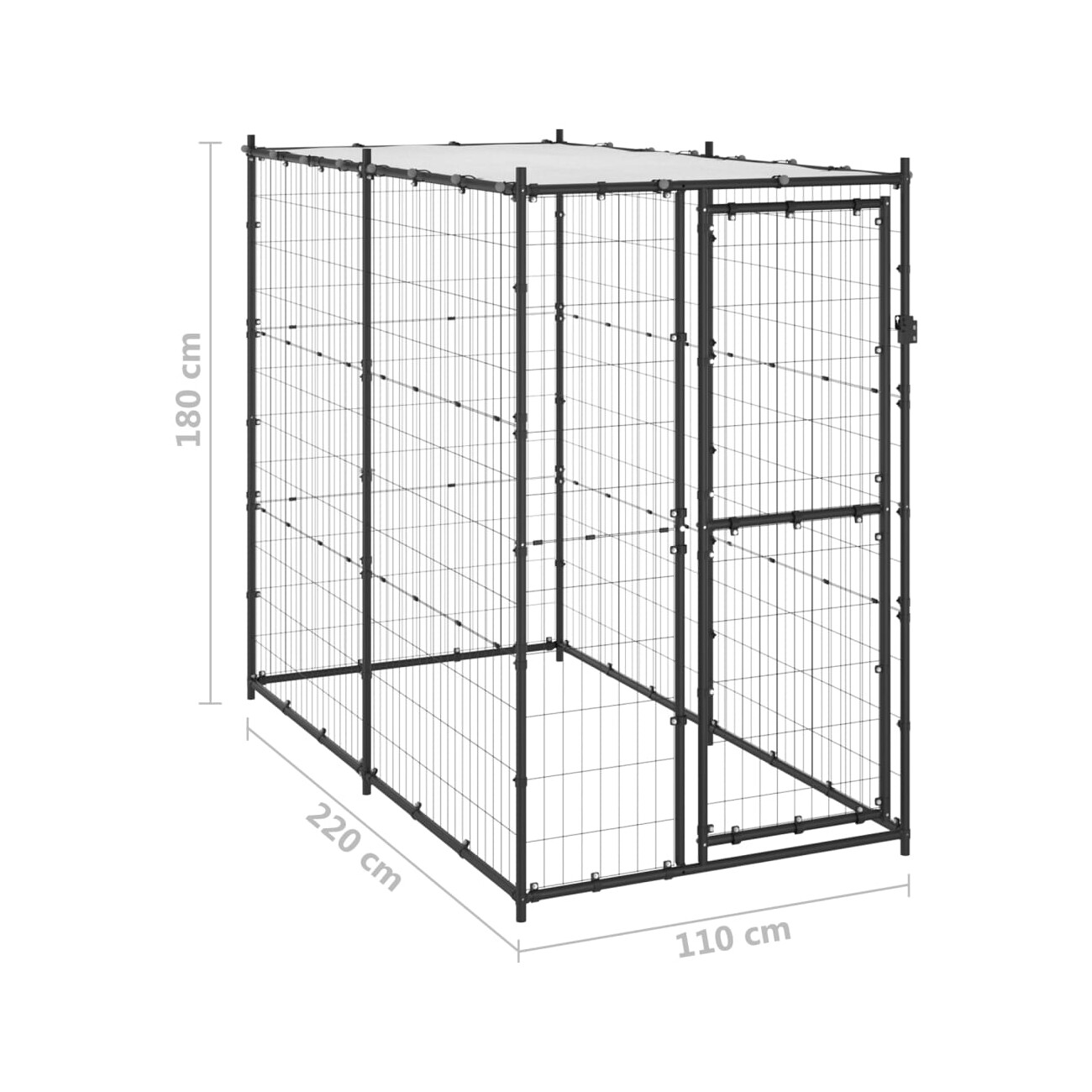 VidaXL Outdoor-Hundezwinger Stahl mit Dach