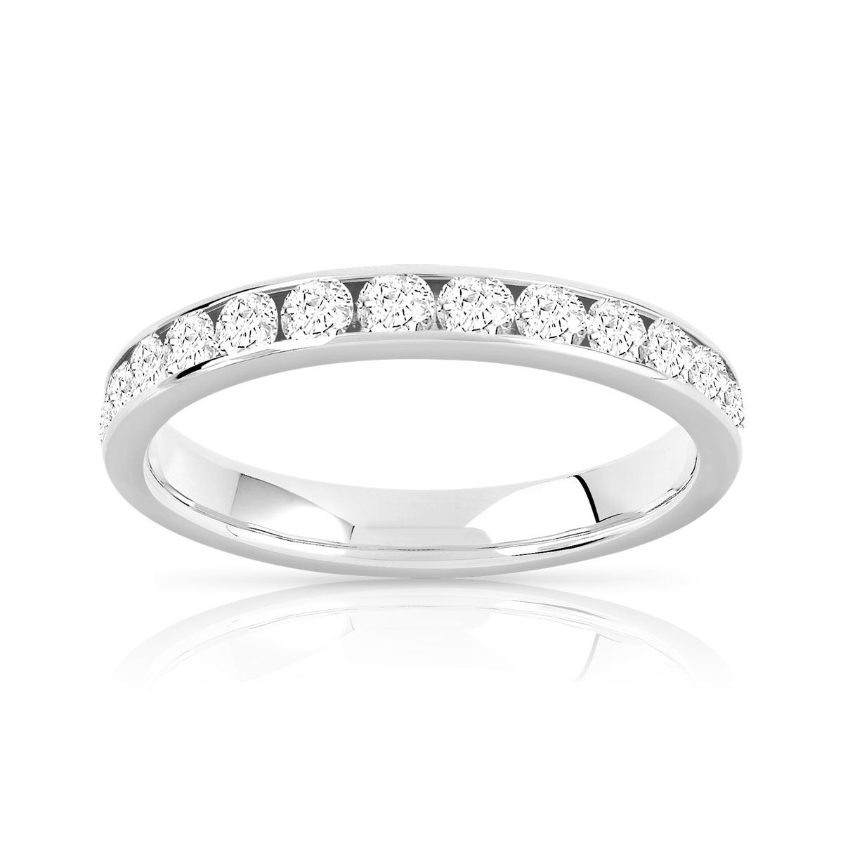 Alliance or 750 blanc diamants synthétiques 1.50 carat