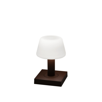 Konstsmide tafellamp Monaco draadloos USB wit-roestbruin