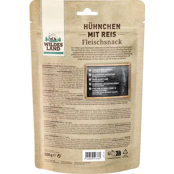 Hunde- und Katzensnack Hühnchen mit Reis