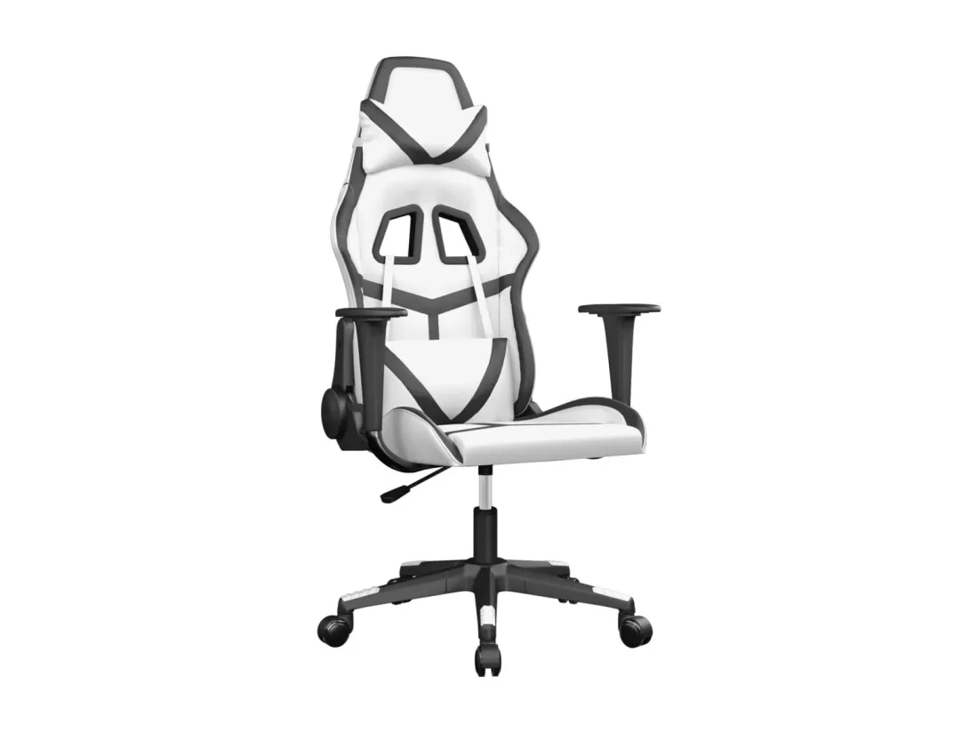 Chaise de jeu de massage Blanc et noir Similicuir