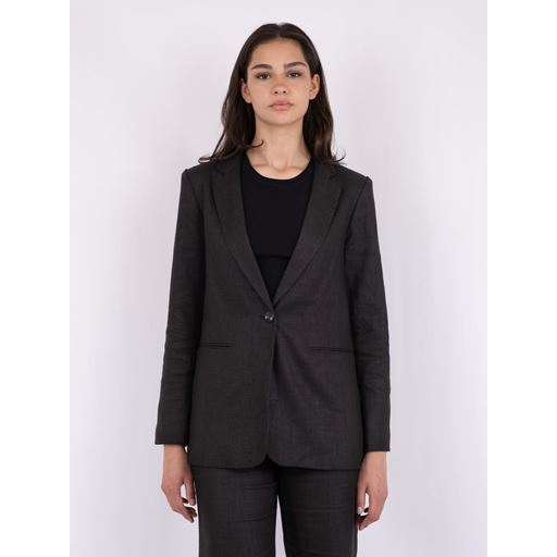 Neo Noir Ivery Heavy Linen Blazer, Sort, 40