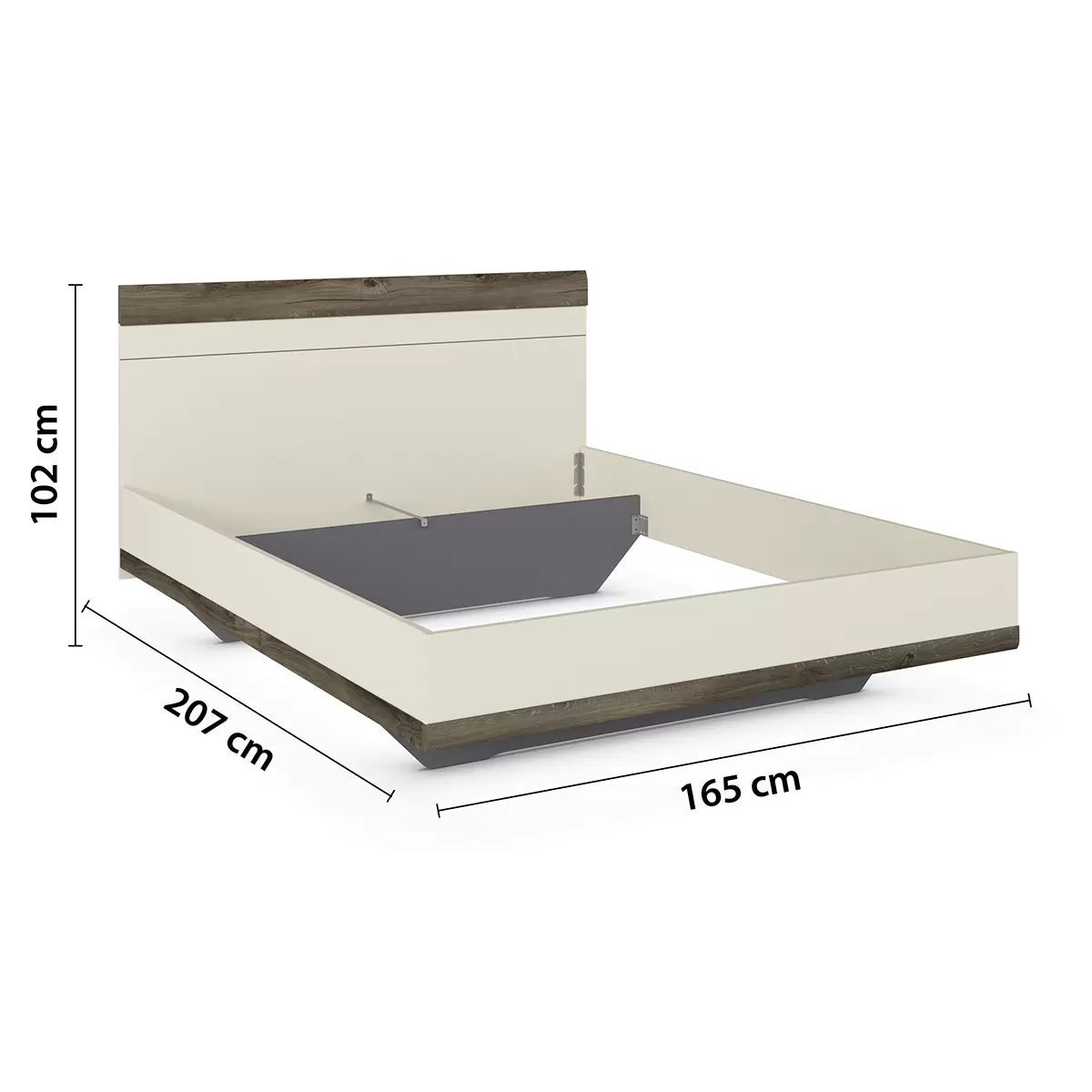 Bett Sajo-Extra 160x200 champagner,dunkelbraun