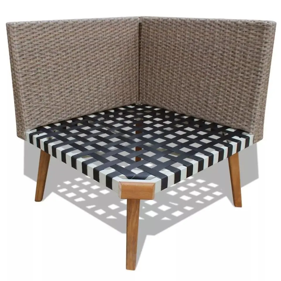 vidaXL - Tuinbank Set - Grijs - Poly rattan