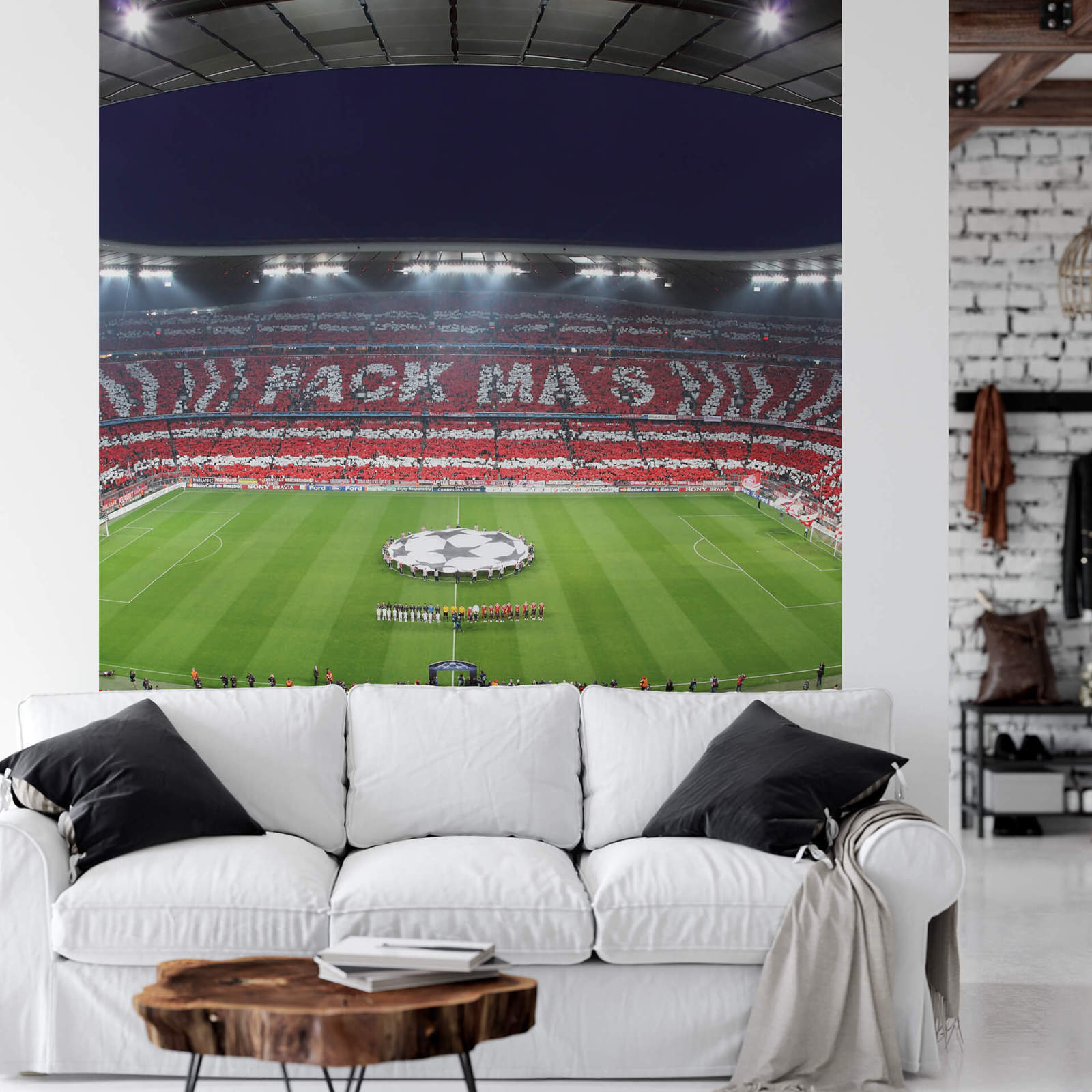 Fototapete DESIGNWALLS 2.0 - rot -weiß - FCB Stadion - 2,6 Meter