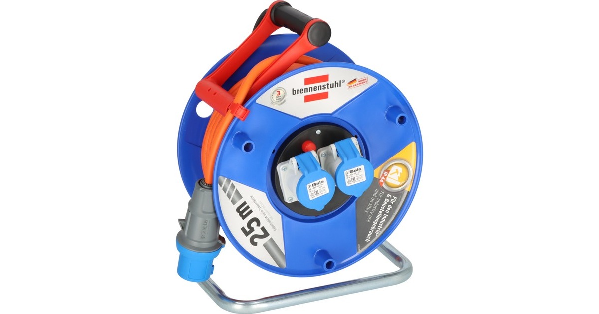 BrennenstuhlGarant CEE 2 IP44 Kabelhaspel van speciale kunststof, 25m RN-kabel  (Blauw/oranje, 25m RN-kabel)