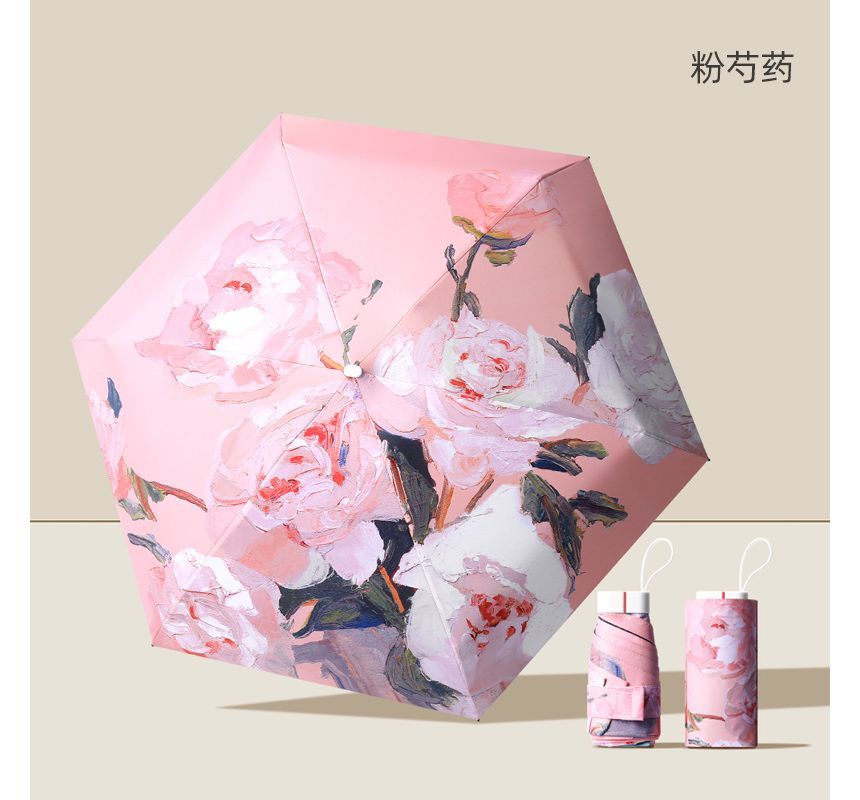 Fenmo - Compacte paraplu met bloemenprint