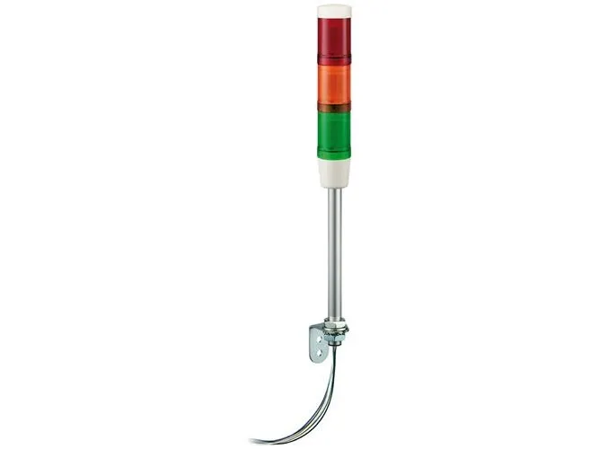 SCHNEIDER ELECTRIC Harmony XVM Ø45 mm komplet lystårn med 3 LED lysmoduler i rød/orange/grøn lydgiver på L-beslag med 250 mm rør, 24VAC/DC
