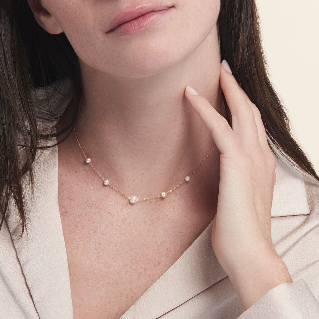 Collier Or Jaune Yolanda Perles De Culture