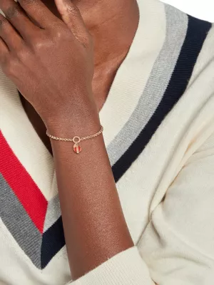 Pulseira com pingente de esfera de cornalina