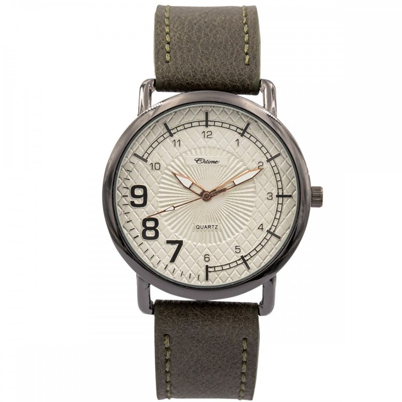 Montre Homme CHTIME bracelet Cuir Vert