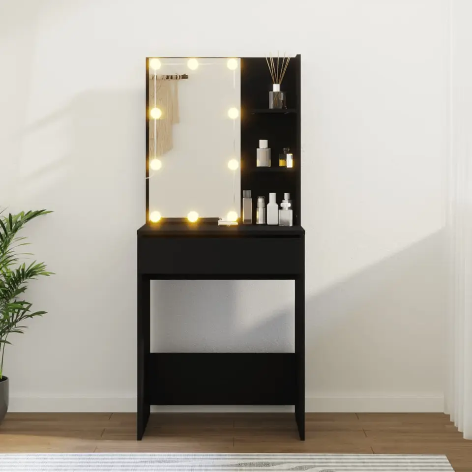 vidaXL - Kaptafel - Zwart - Bewerkt hout