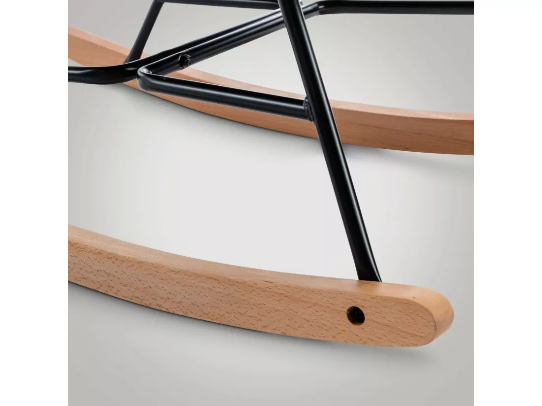 Chaise à bascule - Velours & Métal - Gris - Sanka
